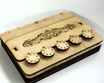 Laser Cut Escape Room Puzzle Box SVG – 5-Letter Cipher Lock (Digital Download - 3,5mm)