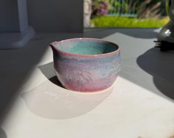 Tazón de té de cerámica pastel hecho a mano / Tazón de cerámica torneado