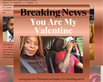 Für My SoulMate. Ein Valentine Love Magazine, das auf Canva vollständig bearbeitet werden kann