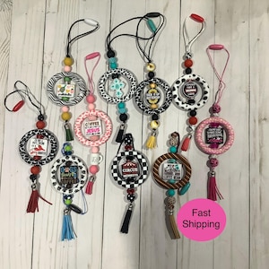 Handmade Beaded Car Charm, Rear View Mirror Accessory