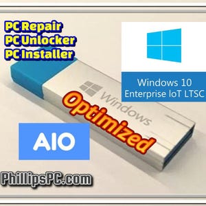 Windows 10 LTSC 2021 22H2 Multi-Boot USB / Reiniciar, reparar, desbloquear, instalar sistemas operativos / MS Office 365 / Todo completamente funcional y activado