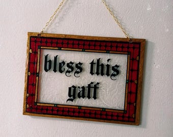 Bless this gaff - faux stained glass