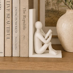 Boekensteun | Minimalistisch boekenplankdecor | Modern boekenliefhebbercadeau | Sculpturale boekhouder | Accent thuisbibliotheek