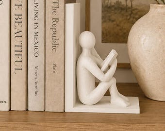 Bookend | Minimalist Bookshelf Decor | Modern Book Lover Gift | Sculptural Book Holder | Home Library Accent