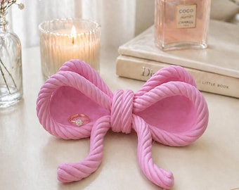 Bandeja para joyas con forma de lazo / Soporte para anillos Coquette / Bandeja para joyas / Regalo para ella