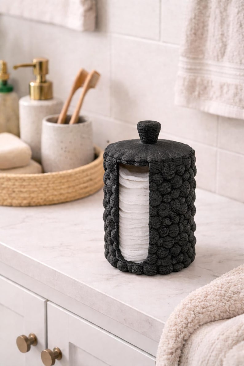 Wool Container Cotton Pad Organizer, Bathroom Container: Cotton Wool Storage - Etsy