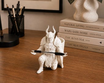 Pen Holder | Knight Desk Organiser | Warrior Pen Stand | Unique Office Decor Gift