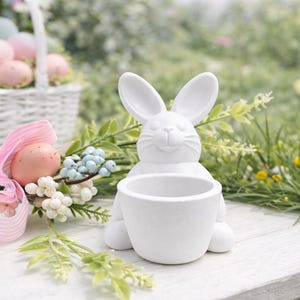 Easter Bunny Planter | Modern Spring Decor: Rabbit Egg Holder | Minimalist Easter Table Decoration,  Home Gift