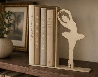 Boekensteun ballerina | Elegant plankdecor balletdanseres | Cadeau boekenliefhebber | Boekenplankdecoratie balletkamer
