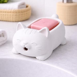 Zeephouder katten | Minimalistische afdruipschaal | Badkameraccessoire kattenliefhebber | Nieuw huiscadeau
