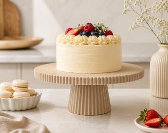 Gerippter Tortenständer | Moderne Servierplatte | Dessertständer | Küchentheken-Dekoration | Servierplatte für Kuchen | Obst & Snacks