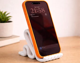 Modern Phone Stand | Desk Phone Holder | Minimalistic iPhone Stand | Smartphone Holder for Nightstand, Office or Bedside