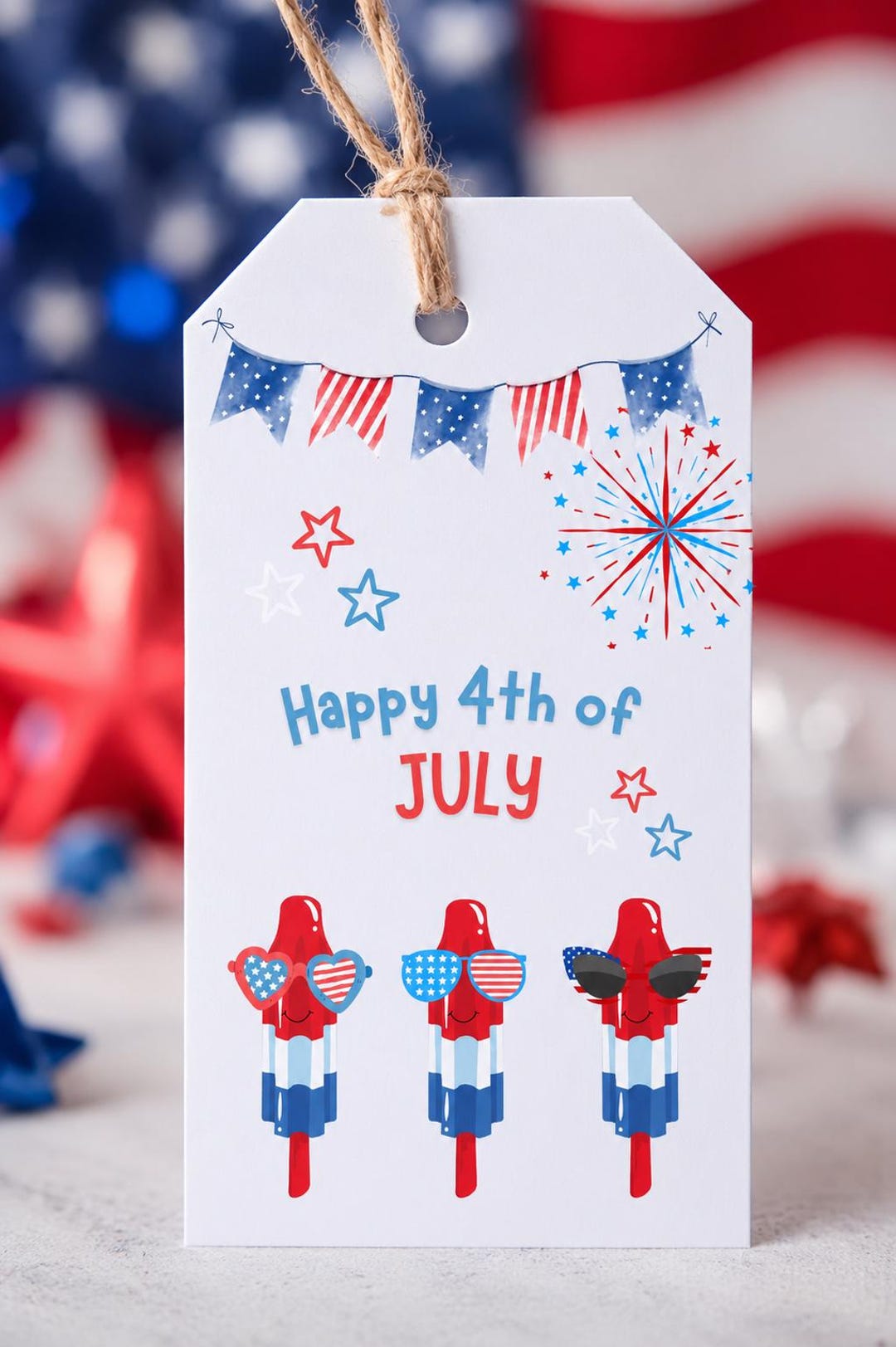 4th of July Printable Gift Tags | Patriotic Popsicle & Firework Designs ...