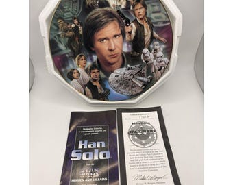 Star Wars Heroes & Villains Han Solo Hamilton Collection Ceramic Plate W/COA