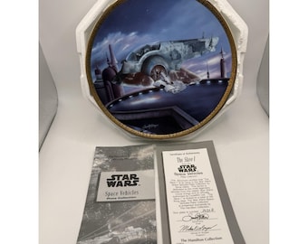 Hamilton Collection Star Wars The Slave I Space Vehicles Plate 1996