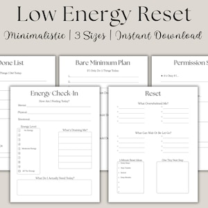 Paquete para TDAH con baja energía / Reinicio del agotamiento, Disfunción ejecutiva diaria (Descarga digital)