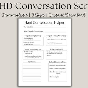 ADHD Communication Scripts | Hard Conversation Helper, Boundary Setting (PDF Download)