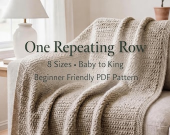 Virkmönster för filtar, citronskal, 8 storlekar från baby till king, nybörjarvänlig