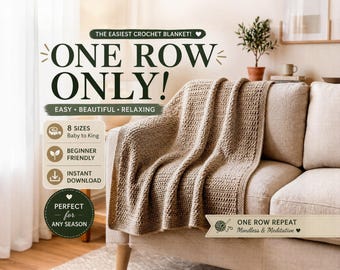 Crochet Blanket Pattern, Lemon Peel Stitch, 8 Sizes Baby to King, Beginner Friendly