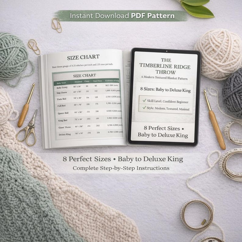 Ridge Texture Crochet Blanket Pattern | Beginner Friendly, Baby to King ...