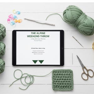 Crochet Throw Blanket Pattern – Alpine Weekend, Beginner Friendly (PDF, 8 Sizes Baby to King image 7