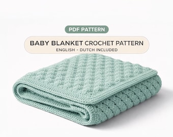 Enkelt virkmönster för babyfilt | Nybörjarvänligt, engelska och holländska (PDF-nedladdning)