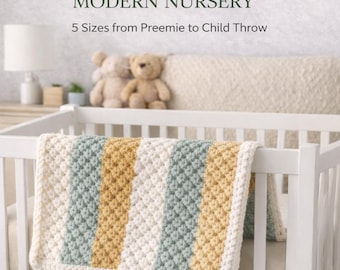 Alpine Diamond Crochet Baby Blanket Pattern – Weekend Project (PDF, 5 Sizes)