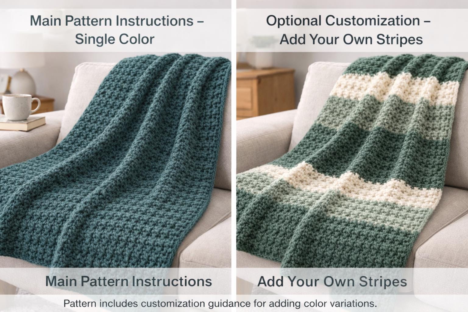 Crochet Throw Blanket Pattern – Alpine Weekend, Beginner Friendly (PDF ...