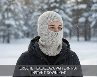 Crochet Balaclava Pattern | Beginner Ski Mask, 4 Sizes (PDF Download)