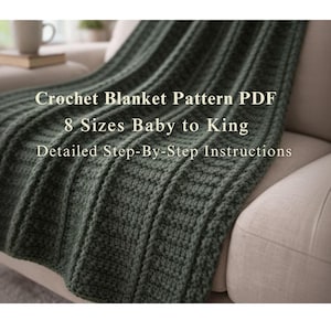 Ridge Texture Crochet Blanket Pattern | Beginner Friendly, Baby to King (PDF Pattern)