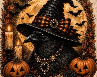 Witch Raven Shirt | Gothic Raven Graphic Tee | Vintage Crow Shirt | Halloween Witch Shirt | Dark Academia | Cottagecore Fall Gift