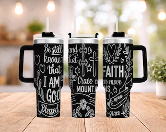 Religious Laser Engraved Tumbler SVG | Faith Tumbler SVG | Christian Lovers Gift | Bible Group Gift | Laser Engraved PNG | Bible Quote | Pdf