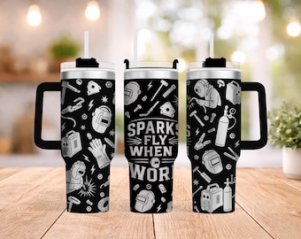 Sparks Fly When I Work SVG PNG PDF| Welder Tumbler Design | Welding Design for 40oz Tumbler | Fabricator Gift | Metalworker Shirt Design