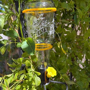 Chain Hanger-Personalized Hummingbird Feeder – Recycled Glass Bottle, Handmade Outdoor Garden Gift