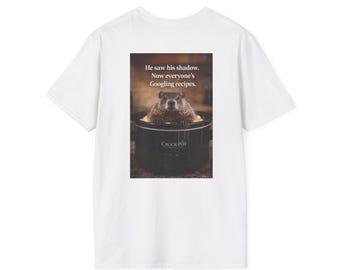 Hij zag nu zijn schaduw Googelen op recepten Grappig Groundhog Day-T-shirt van iedereen