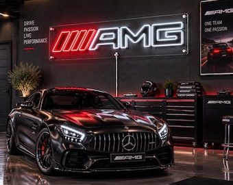AMG LED Neon Sign, Luxury Garage Wall Decor, Custom Automotive Light, Car Showroom Decor, Man Cave Lighting, Car Lover Gift