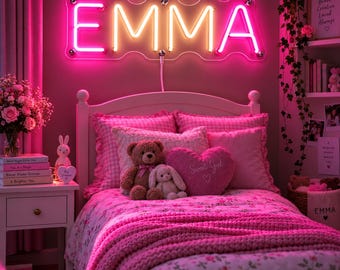 Custom Name Neon Sign, Personalized LED Neon Light for Kids Room, Custom Neon Wall Decor, Personalized Birthday Gift, Children’s Room Light.