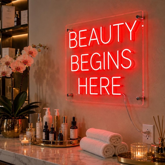 Custom Spa Neon Sign, Spa LED Neon Light, Personalized Beauty Salon Sign, Massage Room Decor, Wellness Studio Wall Art, Salon Business Sign