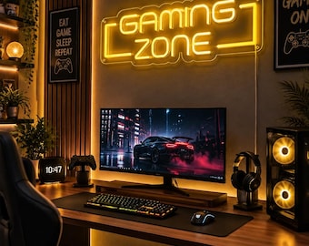 Custom GamerTag Neon Sign, Personalized Gaming Room LED Light, Gamer Name Wall Decor, Custom Gamer Room Sign, Gaming Setup Neon Light