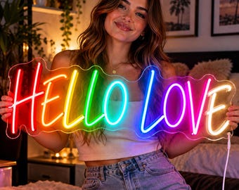 Custom Rainbow Name Neon Sign, Personalized LED Wall Decor, Color-Changing Neon Light, Wedding & Room Decoration, Custom Gift.
