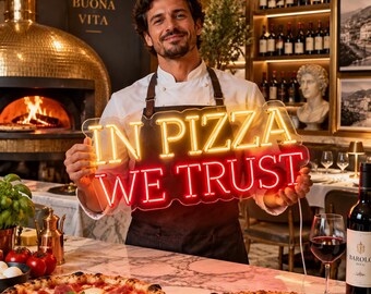 Custom Pizza Neon Sign | LED Neon Light for Pizza Restaurants | Fast Food Wall Decor | Personalized Kitchen & Bar Sign | Party.