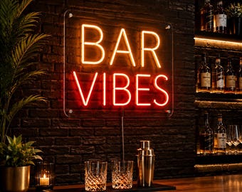 Custom Bar Neon Sign, Personalized LED Neon Light, Bar Wall Decor, Pub Sign, Man Cave Decor, Cocktail Bar Light, Business Logo Neon Sign