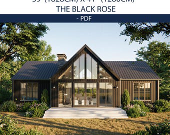 3 Bed Black Barndominium Plans | 1774 Sq Ft Modern Barn House | PDF Only