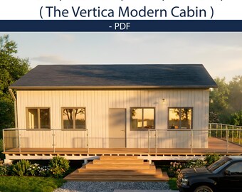2 Bed Modern Cabin Plans | 39x44 Airbnb ADU Design | PDF Only