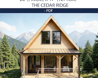 2 Bed Modern Cabin Plans | 26x41 Airbnb Tiny House Design | PDF Only