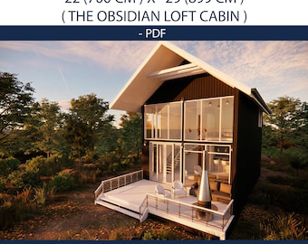 Obsidian Loft Cabin Plans | 23x30 Scandinavian Barn | PDF Only