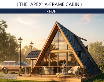 Modern A-Frame Cabin Plans | 22x44 Airbnb Loft House | PDF Only
