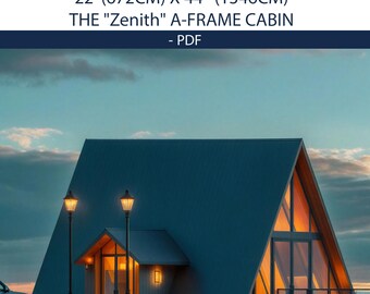 A-Frame Cabin Plans | 22x44 Small House Design | PDF Only