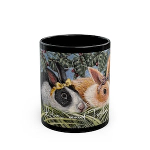 11 oz. "Lila and Twila" Charming Rabbits Mug