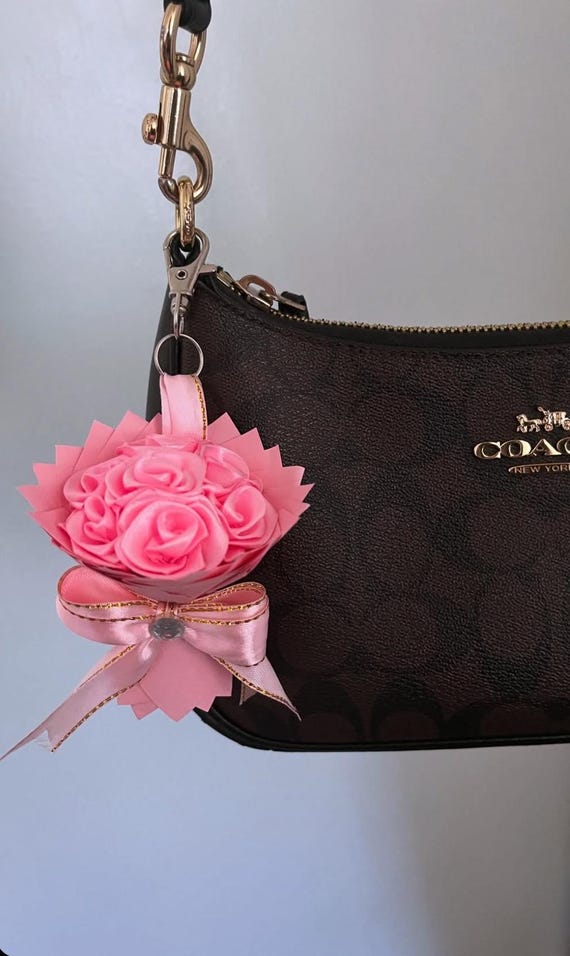 Mini Flower Bouquet Keychain | Handmade Rose Ramo Keychain | Cute Purse Charm | Personalized Gift | Small Floral Keychain